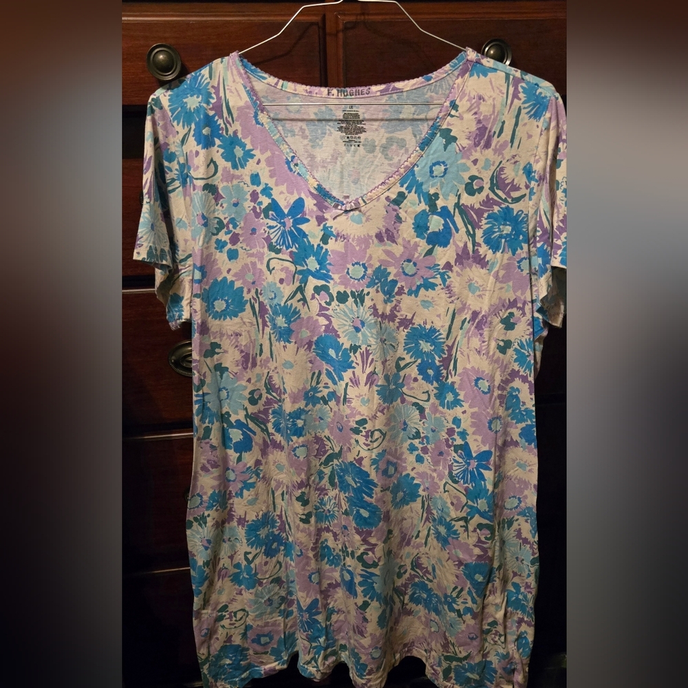 💜Floral Short Sleeve Nightgown
